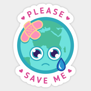 Save the Kawaii Earth Sticker